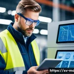 설비 유지보수 자격증별 난이도 비교 - A professional industrial maintenance technician wearing safety glasses and protective workwear, hol...