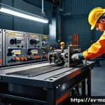 설비 유지보수 전문가 되기 위한 경력관리법 - A professional Swedish industrial maintenance technician wearing protective workwear and safety gear...